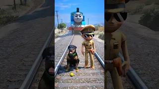 GTA V: HULK SAVING CHOP AND LITTLE SINGHAM FROM THOMAS THE TRAIN #shorts #thomasthetankengine