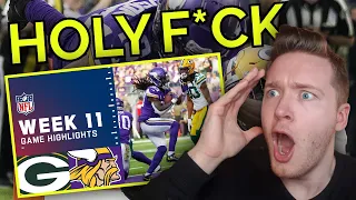 Swedish Dude Reacts to Packers vs. Vikings Week 11 Highlights | NFL 2021