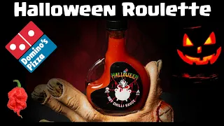 Domino's Halloween Roulette Pizza with Ghost Chilli Hot Sauce🌶🔥🌶🔥