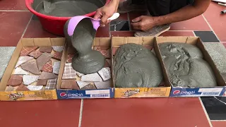 Good Idea - Make Cement Flower Pot With Cardboard Mold