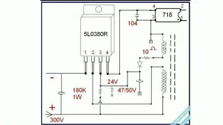 35 Réparation universelle télévision3 circuit POWER SUPLY 5L0565r