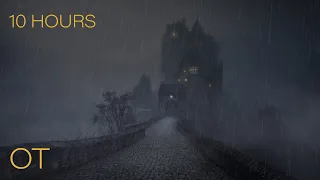 Spooky Rainy Night at Eltz Castle | Rain and LOW, DISTANT thunder | Relax | Study | Sleep | 10 HOURS