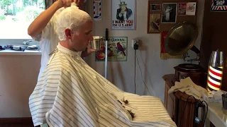 Shaving my barber's head July 2018