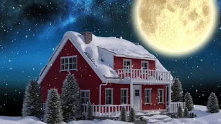 Зимний пейзаж ночью-FOOTAGE