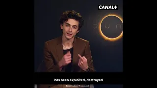 Timothée Chalamet about how Dune deals with current topics (in French, with English subtitles)