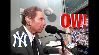 YANKEES ANNOUNCER JOHN STERLING GETTING HIT BY FOUL BALLS COMPILATION!!