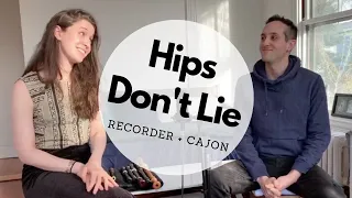 Tali and Angelo - Hips Don't Lie / Shakira (recorder and cajon)