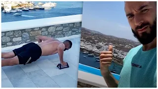 Even on vacation, Karim Benzema can't stop working hard!