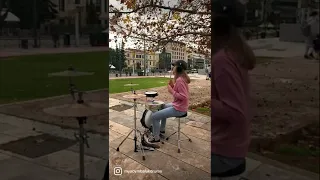 double bass pedal on mini drum kit 🥳