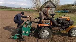 Дисковая сеялка для мотоблока. Посев гречихи