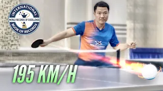 FASTEST TABLE TENNIS BALL SHOT - 195 km/h | Tribute Ti Long