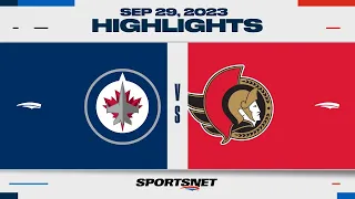 NHL Pre-Season Highlights | Jets vs. Senators - September 29, 2023