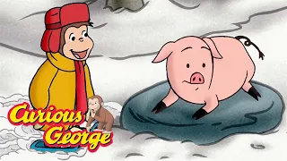 Curious George 🐵 George meets a little pig 🐵 Kids Cartoon 🐵 Kids Movies