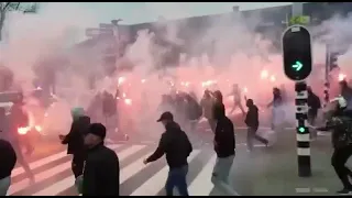 Ajax Amsterdam before their match against Lille 25.02.2021