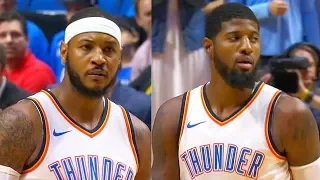 Carmelo Anthony and Paul George OKC Thunder Debut! Houston  Rockets vs OKC Thunder Highlights