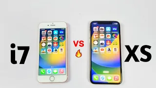 iPhone 7 Vs iPhone Xs in 2023 - Speed Test!! iOS 15.7.9 Vs 16.6.1