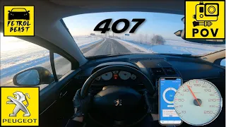 2009 PEUGEOT 407 2.0 HDi (163HP)| 0-100 4K POV 60 FPS | TEST DRIVE Sunny Winter