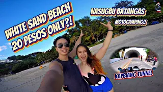 WHITE SAND BEACH 20 PESOS ONLY?! |  MOTOCAMPING | PANUTSUTAN BEACH NASUGBU BATANGAS | KAYBIANG.