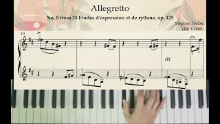Grade 3 Piano: Allegretto, No. 8 from 24 Etudes d'expression et de rythme, op. 125 by Stephen Heller
