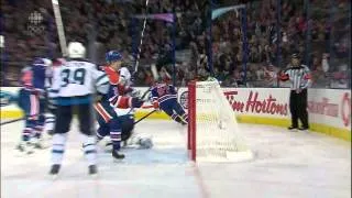 Ales Hemsky snipe snapshot goal 3-2 Winnipeg Jets vs Edmonton Oilers 10/1/13 NHL Hockey