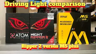 Driving Light comparison, Atom ripper 2 versus Senlo M5 plus