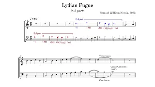 Lydian Fugue in 2 parts (analytical score)