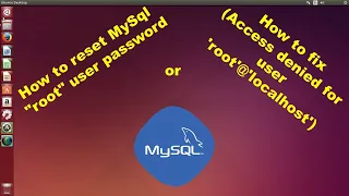How to reset MySql "root" user password or How to fix error 1045 (28000) Access denied for user root