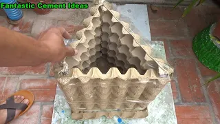 Creative Cement Pots And Egg Trays - DIY Cement Pot Making At Home