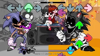 Lord X vs New Lord X 2.0 FNF | VS Sonic Exe sings Ugh Color Mod Black & White | Friday Night Funkin'