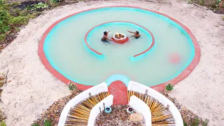 Build The Most Beautiful Luxury Swimming Pool With Fire Pit In Pool For Rainy Season Near Foothills