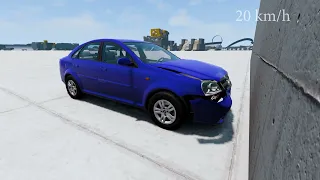 Chevrolet Lacetti Gentra vs Wall Collision Crash Test 210kmh  BeamNG Drive