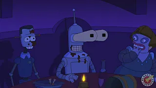 Bender bien "prendido" viendo un show para "adultos" -Bender se enamora de la esposa de un mafioso.