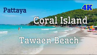 Pattaya Koh Larn Tawaen Beach - (Coral Island - 4K) #coralisland #tawaenbeach #kohlarn