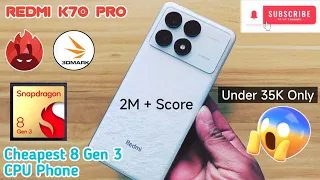 Redmi K70 Pro 8 Gen 3 Antutu Benchmark Gaming Test Review ✅