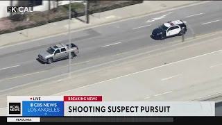 Police in pursuit of an attempted murder suspect