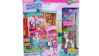 Shopkins Happy Places Happy Stables Playset Unboxing Toy Review with Exclusive PoniCakes Pony