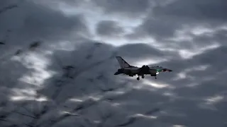 USAF Thunderbirds Land at Dobbins ARB Following Super Bowl Flyover