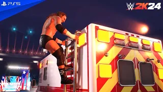 WWE 2K24 Gameplay - Stone Cold vs Triple H - Ambulance Match - PS5