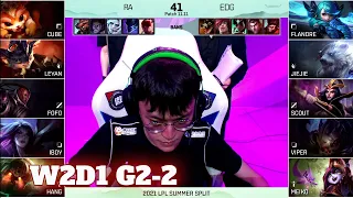 EDG vs RA - Game 2 | Week 2 Day 1 LPL Summer 2021 | Edward Gaming vs Rare Atom G2