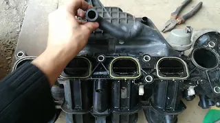 Форд Фокус 2 замена шланга под впускным коллектором (часть2)
