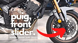 Installing Puig Front Axle Sliders for Honda CB650R 2019-2022