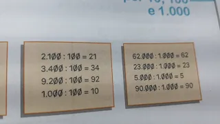 Matemática Divisão por 10 _ 100 _ 1000 livro págs: 151 e 152