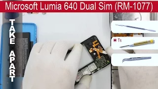 How to disassemble 📱 Microsoft Lumia 640 Dual Sim RM 1077, Take apart, Tutorial