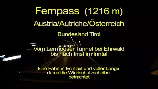 Fernpass - Von Ehrwald nach Imst in Tirol - Austria - Windschutzscheibensicht – Komplett/Echtzeit