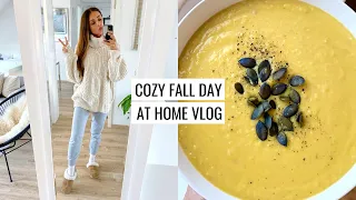 VLOG | Cozy Day At Home, Fall Pumpkin Soup & PR Unboxing | Annie Jaffrey