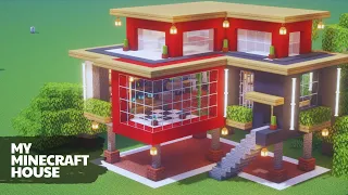 Minecraft: How to build a super beautiful red modern house