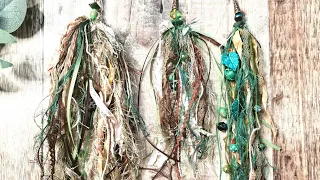 How To Make A Boho Tassel Dangle - Junk Journal Jewellery - Fabric Embellishments