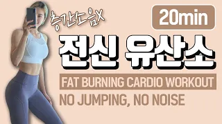 층간소음 없는 전신유산소 20분 I Fat burning cardio workout 20min (no jumping,no noise)