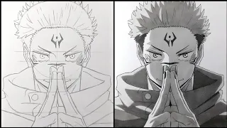 Cara Menggambar Ryomen Sukuna - Jujutsu Kaisen | Step by Step (Tutorial)