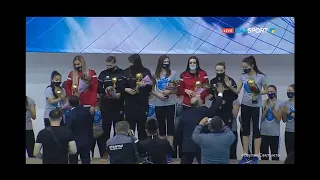 Награждение призеров 21 -Чемпионата Казахстана|Национальная лига|Женщины|Плей-офф|Павлодар